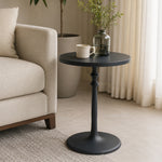 Timber Metal Side Table - Black