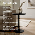 Timber Metal Side Table - Black