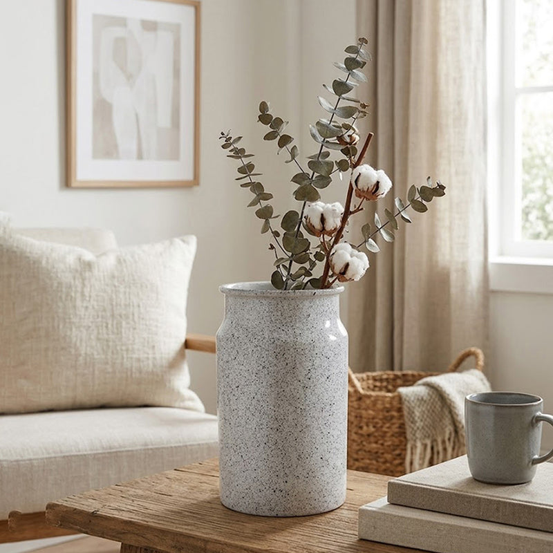 Metal Vase, Large - White