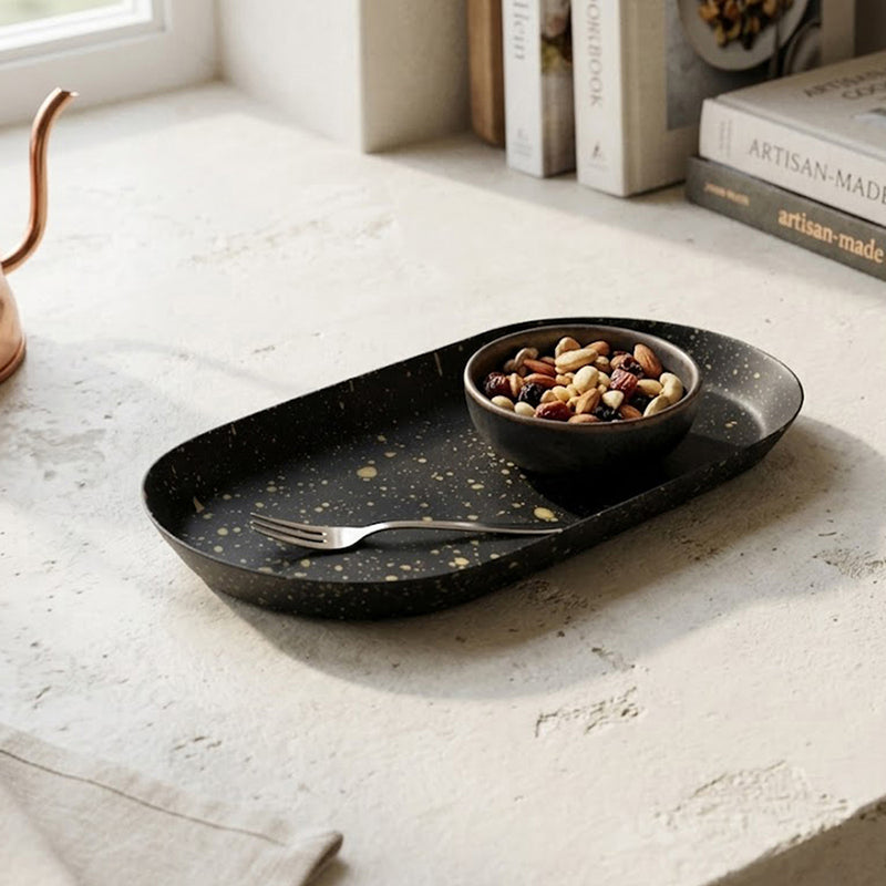 Luma Metal Serving Tray - Black