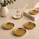 Metal Coaster, Set Of 4 - Gold