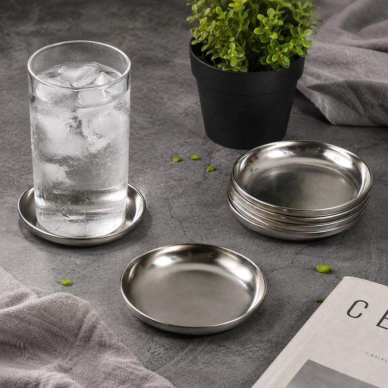 Metal Coaster, Set Of 6 - Silver