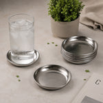 Metal Coaster, Set Of 6 - Silver