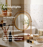 Wooden Vanity Mirror - Gold