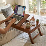 Wooden Adjustable Laptop Stand - Walnut
