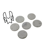 Marble Coasters With Metal Stand, Pack Of 6 - White