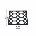 Metal Square Non-Slip Dining Place Matt Black Finish Trivet For Kitchen ( Pack of 1 )