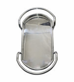 Metal 3 Tier Serving Trolley, Oval - Silver