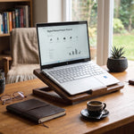 Adjustable Wooden Laptop Stand - Walnut