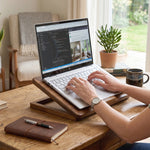 Adjustable Wooden Laptop Stand - Walnut