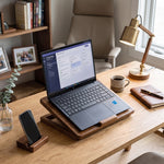 Adjustable Wooden Laptop Stand - Walnut