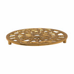 Metal Round Non-Slip Dining Place Gold Finish Trivet For Kitchen ( Pack of 1 )