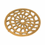 Metal Round Non-Slip Dining Place Gold Finish Trivet For Kitchen ( Pack of 1 )