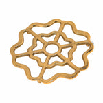 Metal Round Non-Slip Dining Place Gold Finish Trivet For Kitchen ( Pack of 1 )