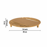 Metal Round Non-Slip Dining Place Gold Finish Trivet For Kitchen ( Pack of 1 )