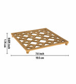 Metal Square Shaped Trivet - Gold