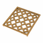 Metal Square Non-Slip Dining Place Gold Finish Trivet For Kitchen ( Pack of 1 )