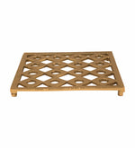 Metal Square Shaped Trivet - Gold