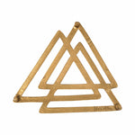 Metal Designer Shape Non-Slip Dining Place Gold Finish Trivet For Kitchen ( Pack of 1 )