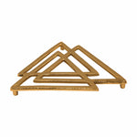 Metal Designer Shape Non-Slip Dining Place Gold Finish Trivet For Kitchen ( Pack of 1 )