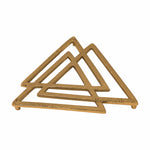 Metal Designer Shape Non-Slip Dining Place Gold Finish Trivet For Kitchen ( Pack of 1 )