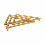 Metal Designer Shape Non-Slip Dining Place Gold Finish Trivet For Kitchen ( Pack of 1 )