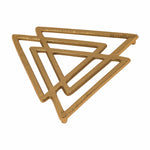 Metal Designer Shape Non-Slip Dining Place Gold Finish Trivet For Kitchen ( Pack of 1 )