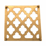 Metal Square Non-Slip Dining Place Gold Finish Trivet For Kitchen ( Pack of 1 )