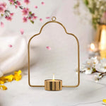 Metalsmith Tea Light Holder Iron Decorative Tealight Holder  (Gold, Pack of 1)