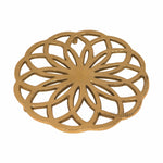 Metal Round Non-Slip Dining Place Gold Finish Trivet For Kitchen ( Pack of 1 )