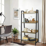 Elegant Modern Design Wooden Shelf , Multipurpose, Wall Corner Table, Iron, Wooden Wall Shelf  (Number of Shelves - 4, Black)