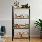 Elegant Modern Design Wooden Shelf , Multipurpose, Wall Corner Table, Iron, Wooden Wall Shelf  (Number of Shelves - 4, Black)