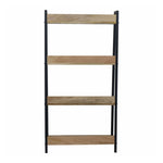 Elegant Modern Design Wooden Shelf , Multipurpose, Wall Corner Table, Iron, Wooden Wall Shelf  (Number of Shelves - 4, Black)