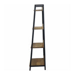 Elegant Modern Design Wooden Shelf , Multipurpose, Wall Corner Table, Iron, Wooden Wall Shelf  (Number of Shelves - 4, Black)