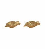 Gold Leaf Decorative Tray Platter for Center Table Centerpiece Platter Tray for Home Décor - Gold