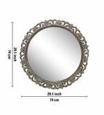 Round Wall Mirror With Wooden Frame - Natural