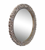 Round Wall Mirror With Wooden Frame - Natural
