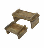 Wooden Storage Rack, Set Of 2 - Natural