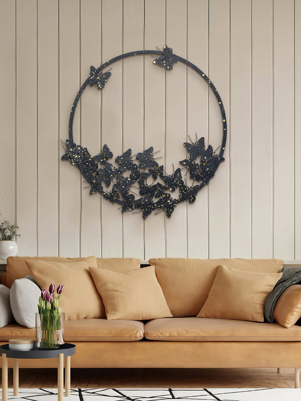 Metal Wall Hanging Decorative Accent - Black