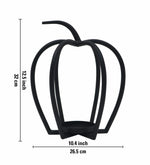 Pumpkin Shaped Metal Candle Holder - Black