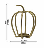 Pumpkin Shaped Metal Candle Holder - Gold