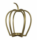 Pumpkin Shaped Metal Candle Holder - Gold