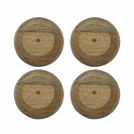 Set of 4 Wooden Serving Bowls | Natural Wood Exterior with Enamel Interior | Rustic & Modern Dinnerware