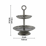 Elegant  2-Tier Nickle Finish Steel Cupcake Stand | Metal Dessert Serving Tray | Classic Cookie Stand 2-Tier Dessert Display for Weddings & Birthdays
