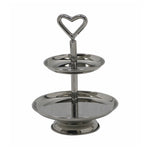 Elegant  2-Tier Nickle Finish Steel Cupcake Stand | Metal Dessert Serving Tray | Classic Cookie Stand 2-Tier Dessert Display for Weddings & Birthdays