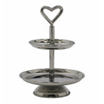 Elegant  2-Tier Nickle Finish Steel Cupcake Stand | Metal Dessert Serving Tray | Classic Cookie Stand 2-Tier Dessert Display for Weddings & Birthdays