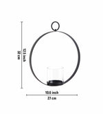 Metal Ring Candle Holder - Black