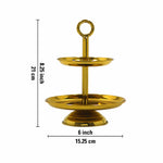 Elegant  2-Tier Gold Finish Steel Cupcake Stand | Metal Dessert Serving Tray | Classic Cookie Stand 2-Tier Dessert Display for Weddings & Birthdays