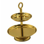 Elegant  2-Tier Gold Finish Steel Cupcake Stand | Metal Dessert Serving Tray | Classic Cookie Stand 2-Tier Dessert Display for Weddings & Birthdays