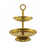 Elegant  2-Tier Gold Finish Steel Cupcake Stand | Metal Dessert Serving Tray | Classic Cookie Stand 2-Tier Dessert Display for Weddings & Birthdays